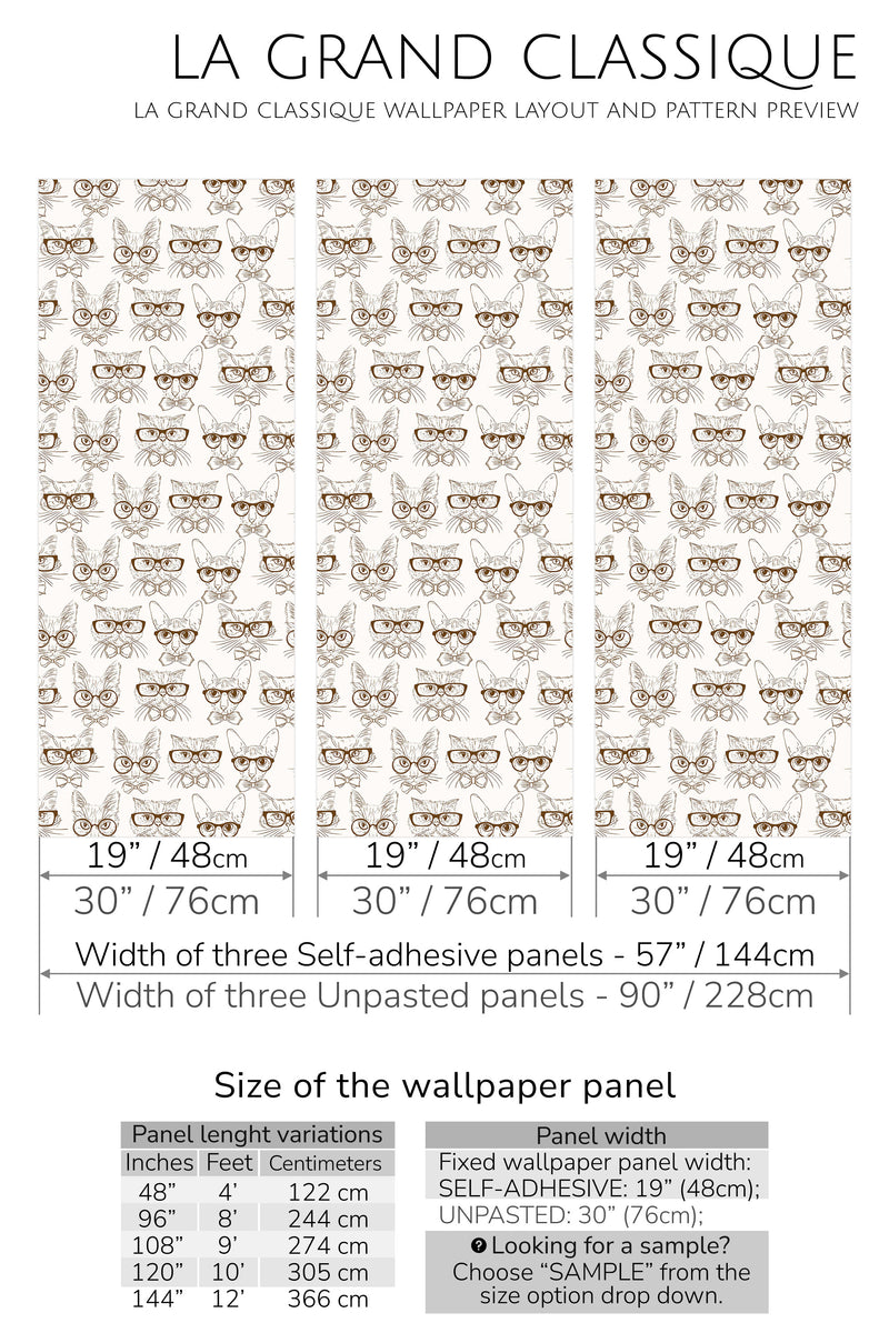 sophisticated cat peel and stick wallpaper specifiation