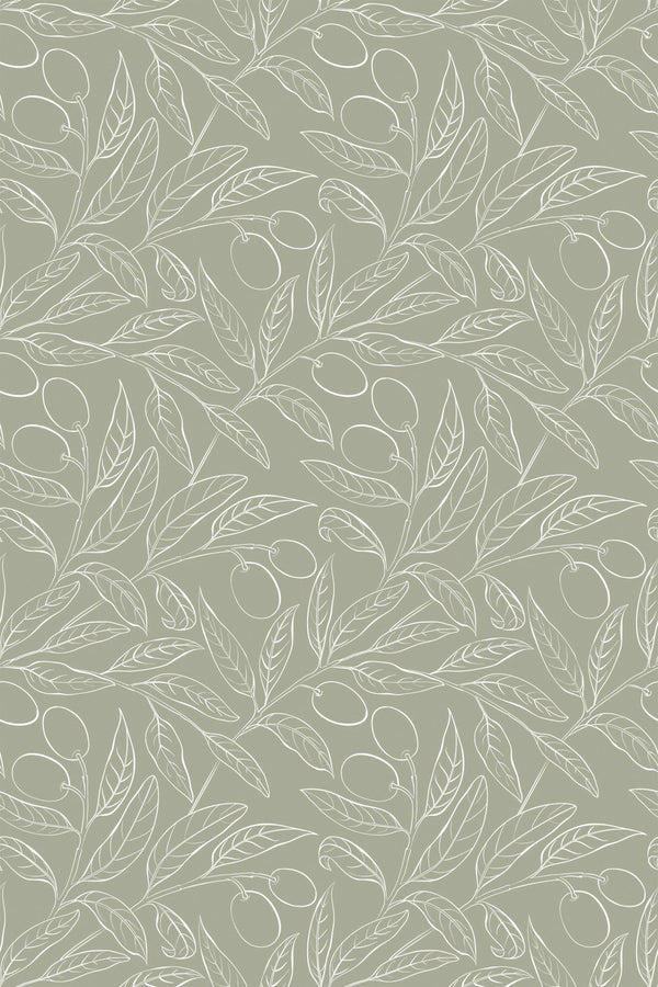 green olive tree wallpaper pattern repeat