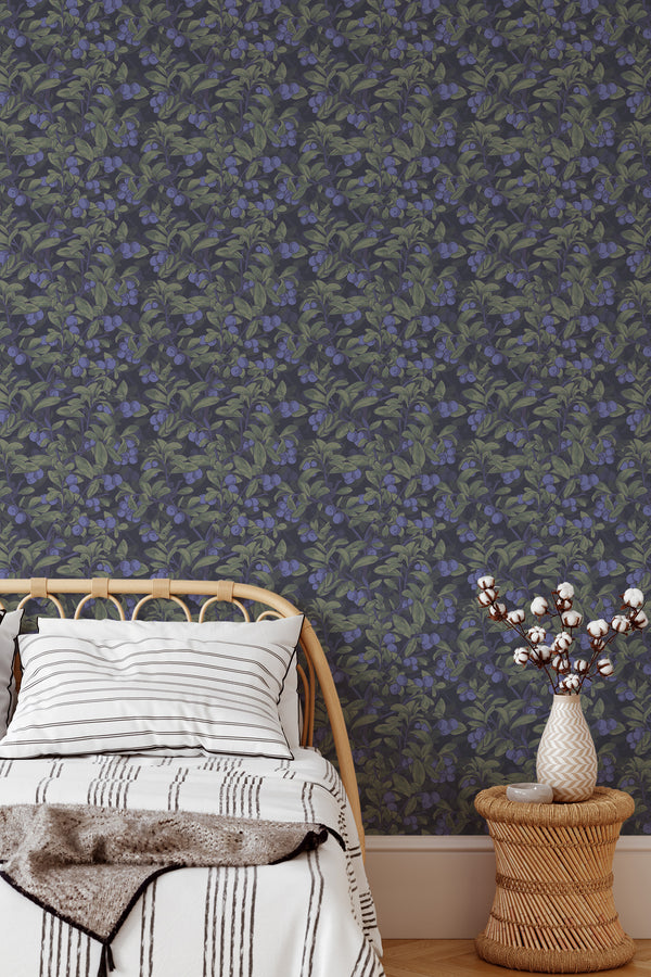 cozy bedroom interior rattan furniture decor realistic blueberry accent wall