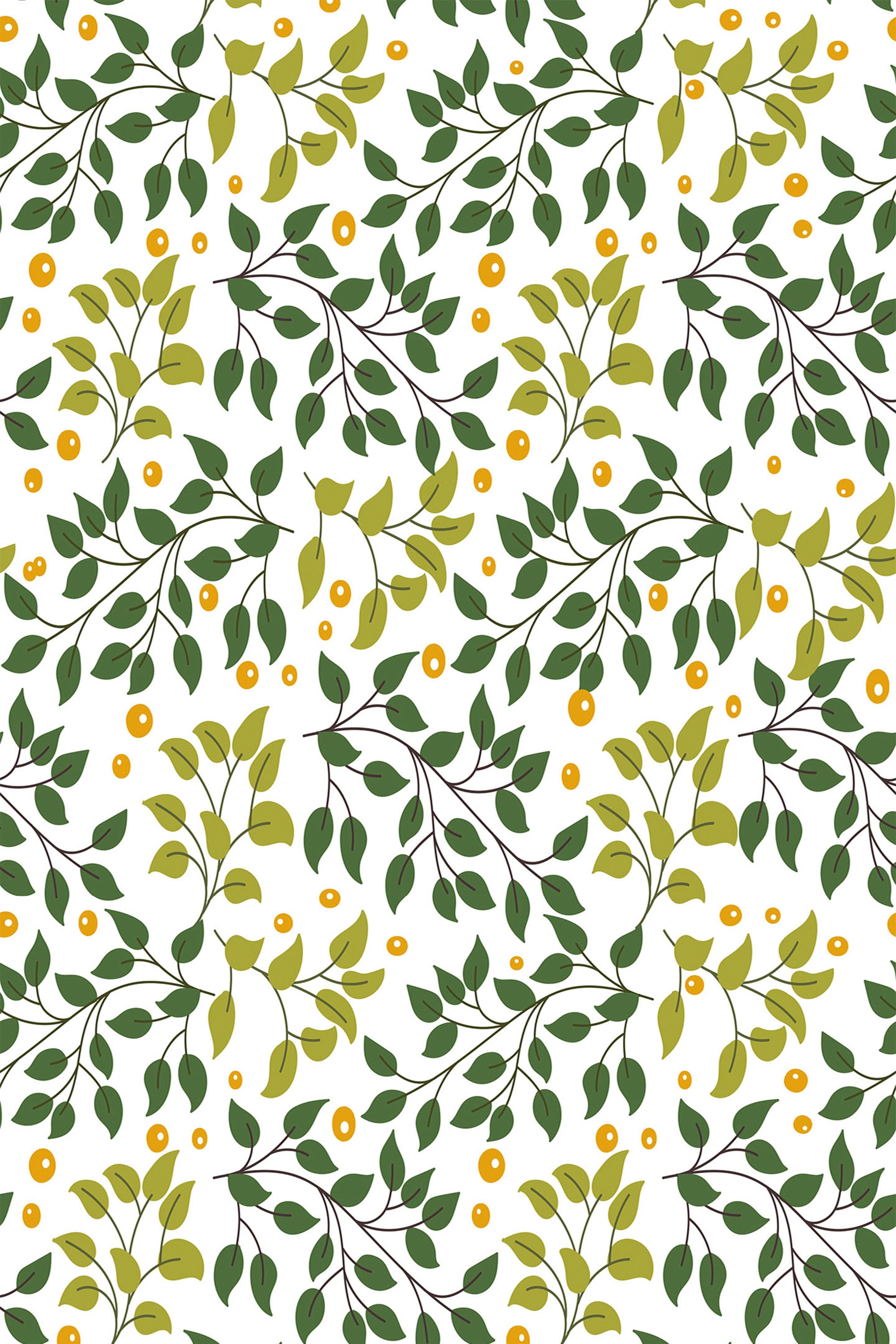 Green Leaf Dots Removable or Traditional Wallpaper La Grand Classique