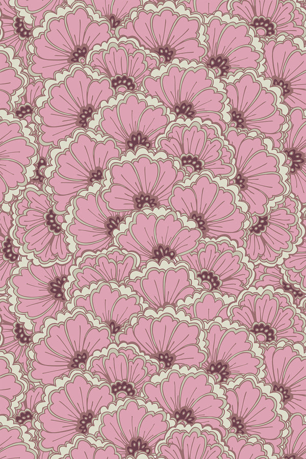 pink bold eclectic print wallpaper pattern repeat