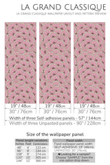 pink bold eclectic print peel and stick wallpaper specifiation
