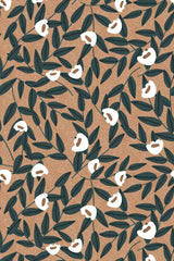 brown eclectic leaf wallpaper pattern repeat
