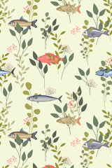 green grass fish wallpaper pattern repeat