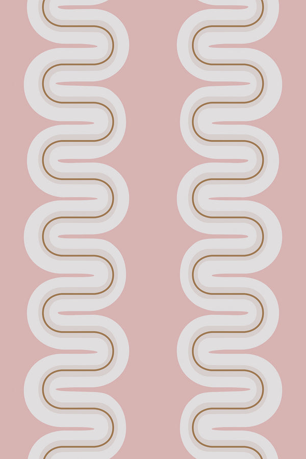 pink ecelctic wave wallpaper pattern repeat