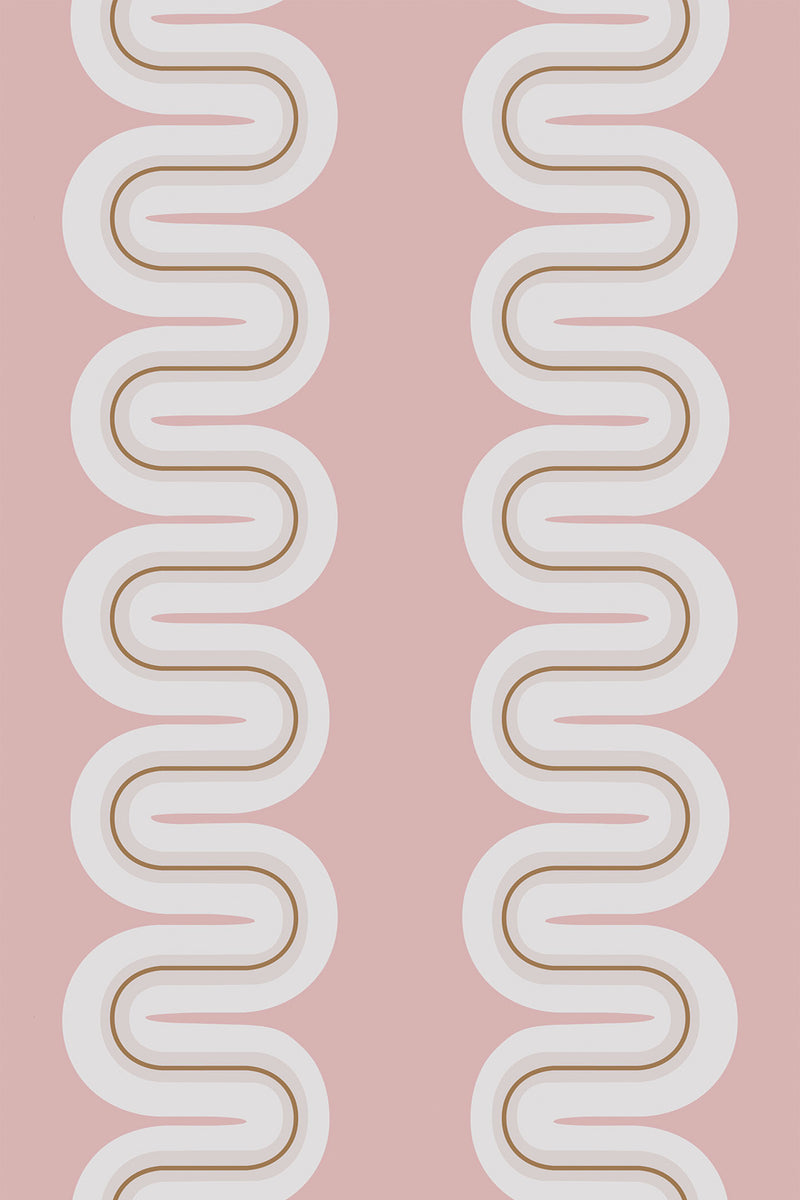 pink ecelctic wave wallpaper pattern repeat