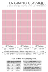 pink plaid peel and stick wallpaper specifiation