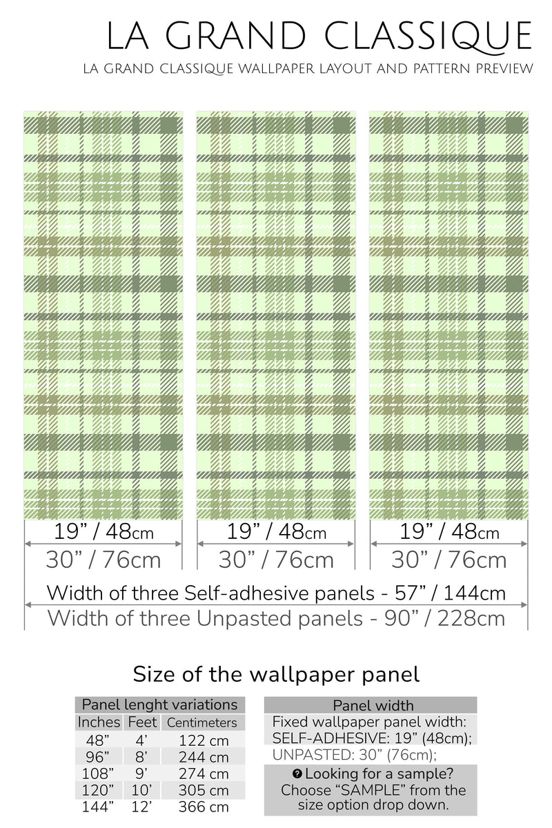 aesthetic plaid peel and stick wallpaper specifiation