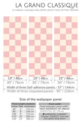 pink check peel and stick wallpaper specifiation