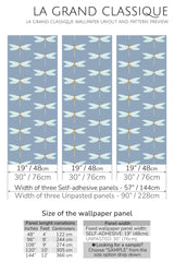 bold dragonfly peel and stick wallpaper specifiation