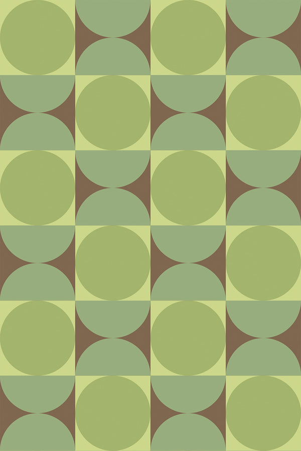 green geometric circles wallpaper pattern repeat