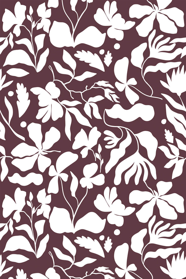 Burgundy Floral Wallpaper -  Canada