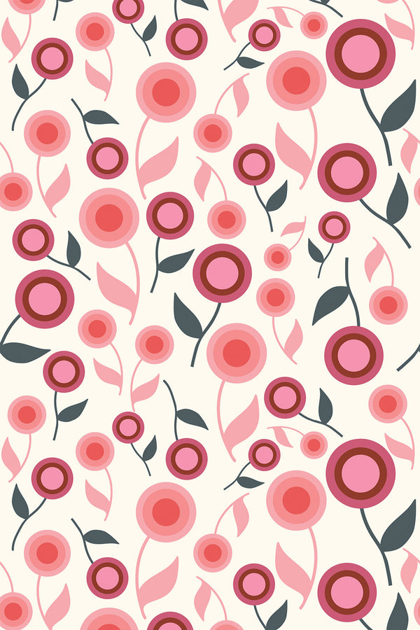 eclectic flowers wallpaper pattern repeat