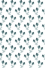 teal scandinavian flowers wallpaper pattern repeat