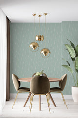modern dining area velour chair plant green cactus accent wall