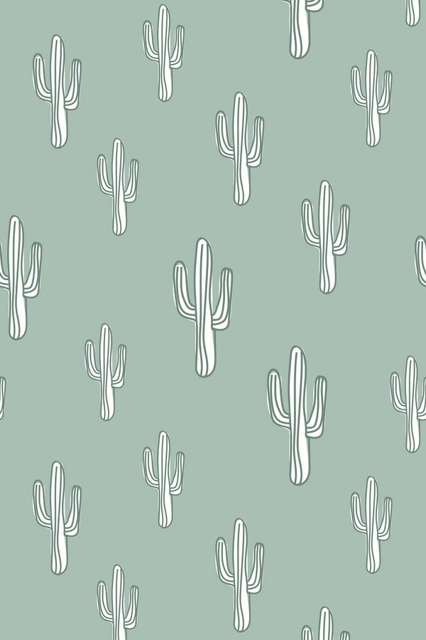 green cactus wallpaper pattern repeat