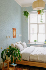 stick and peel wallpaper palm beach pattern bedroom boho wall decor green plants