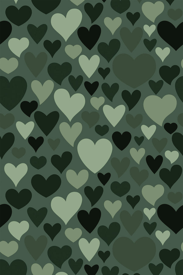 green hearts wallpaper pattern repeat