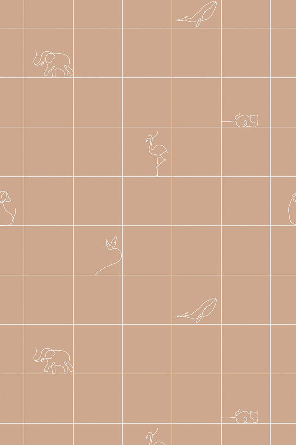 minimal grid animals wallpaper pattern repeat