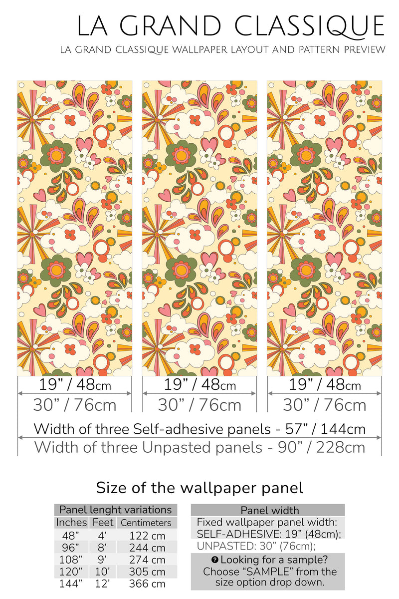 groovy peel and stick wallpaper specifiation