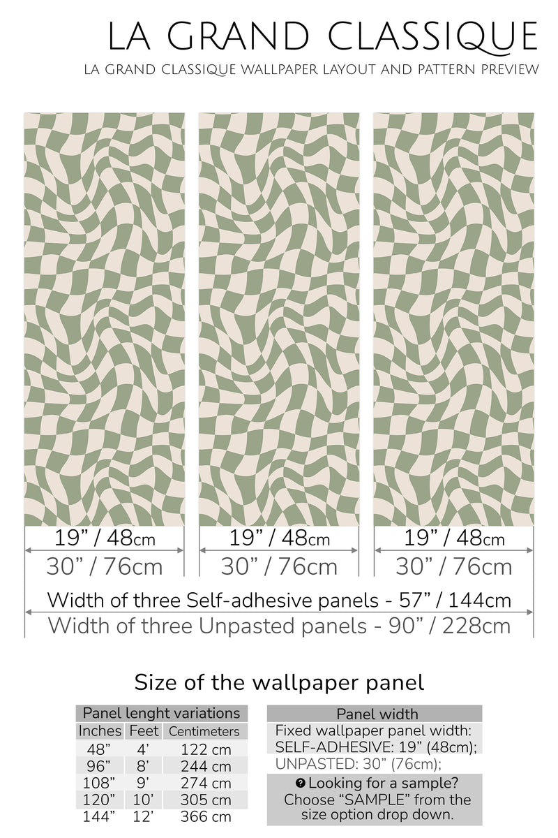 funky checker peel and stick wallpaper specifiation