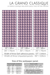 purple check peel and stick wallpaper specifiation