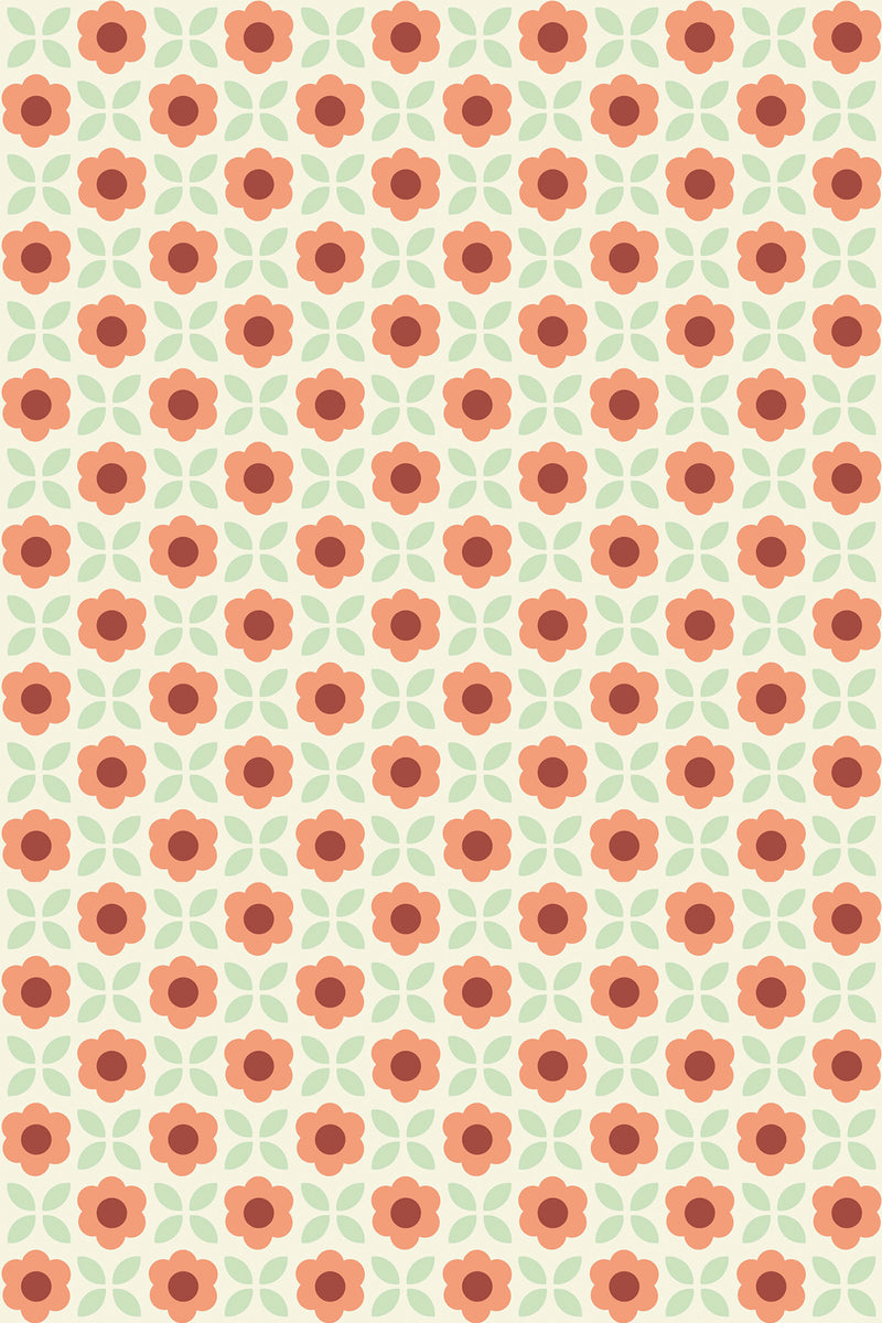 retro flower grid wallpaper pattern repeat