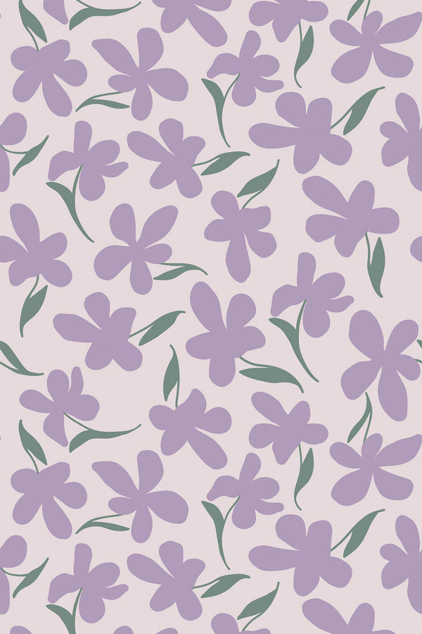 purple flowers wallpaper pattern repeat