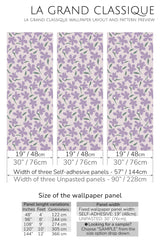 purple flowers peel and stick wallpaper specifiation