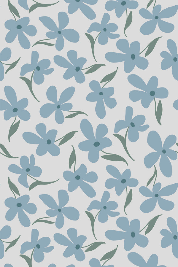 blue aesthetic flowers wallpaper pattern repeat