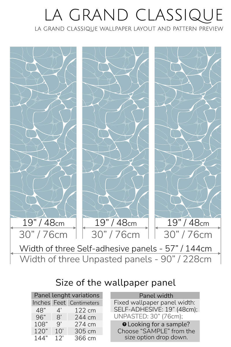 blue water peel and stick wallpaper specifiation