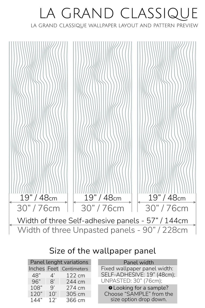 illusion line art peel and stick wallpaper specifiation