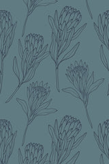 Protea flower line art