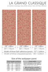 tiny vintage floral peel and stick wallpaper specifiation