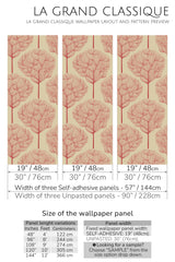 red oak trees peel and stick wallpaper specifiation