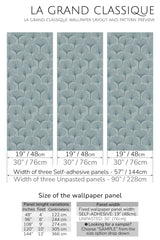 blue feather palm peel and stick wallpaper specifiation