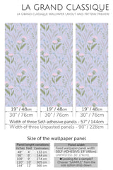 pink meadow flowers peel and stick wallpaper specifiation