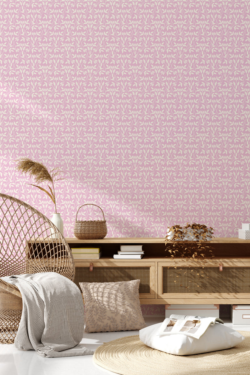living room rattan furniture decorative plant summer pink wall decor