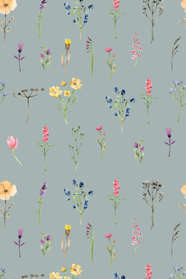 colorful wildflowers wallpaper pattern repeat