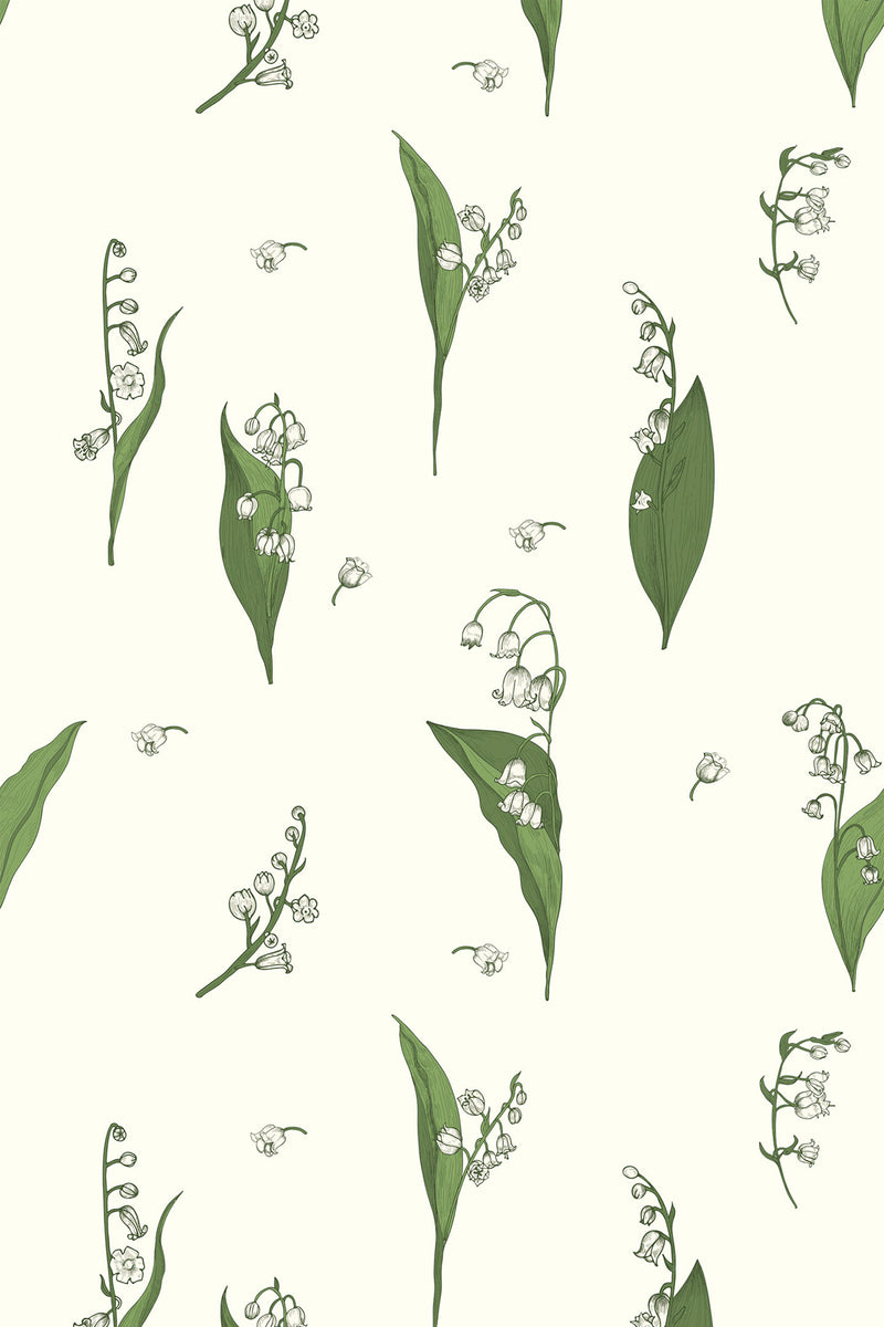 minimal snow lilies wallpaper pattern repeat