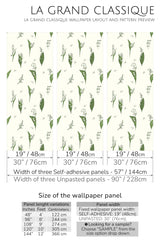 minimal snow lilies peel and stick wallpaper specifiation