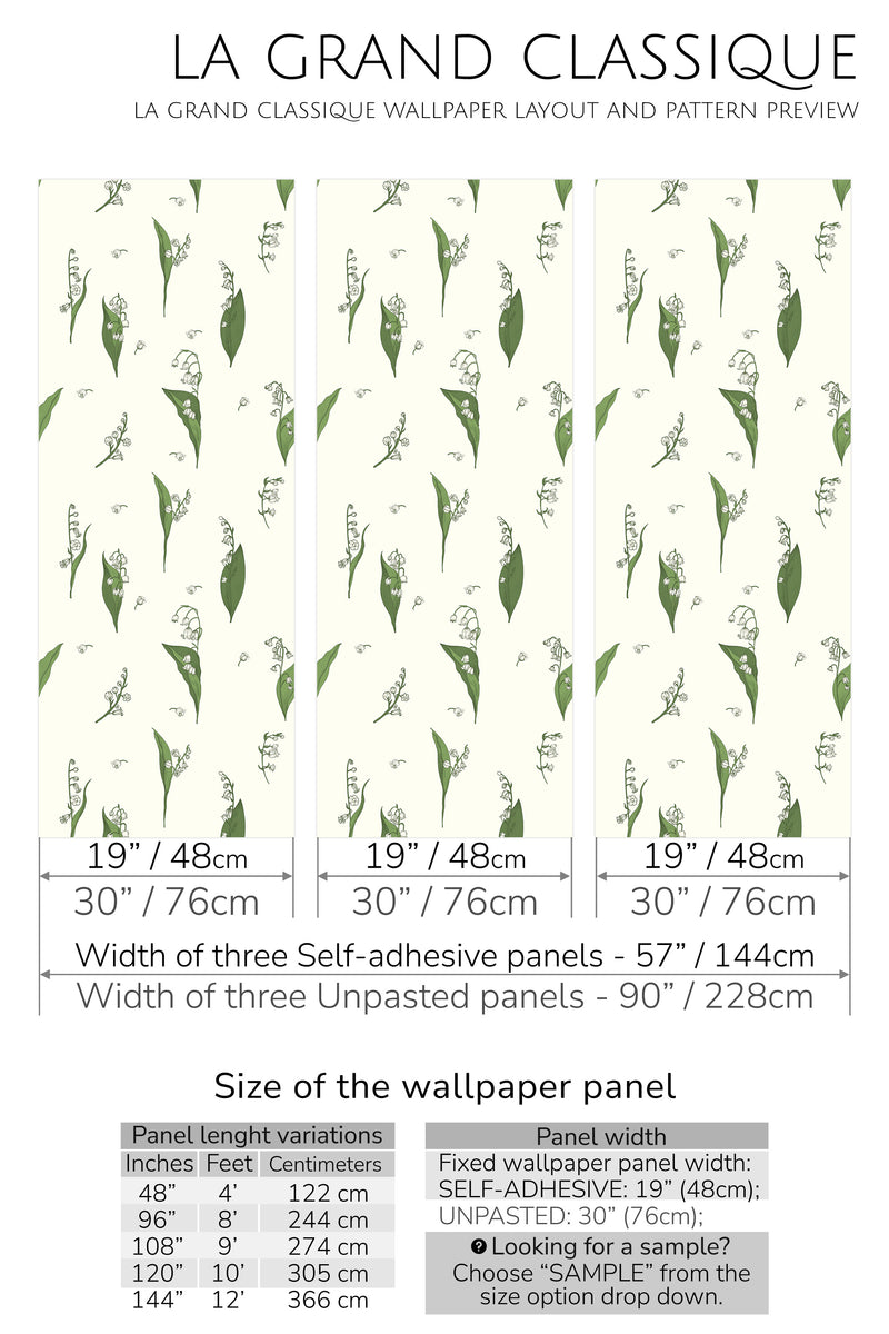 minimal snow lilies peel and stick wallpaper specifiation
