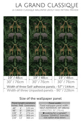 dark green tropical peel and stick wallpaper specifiation