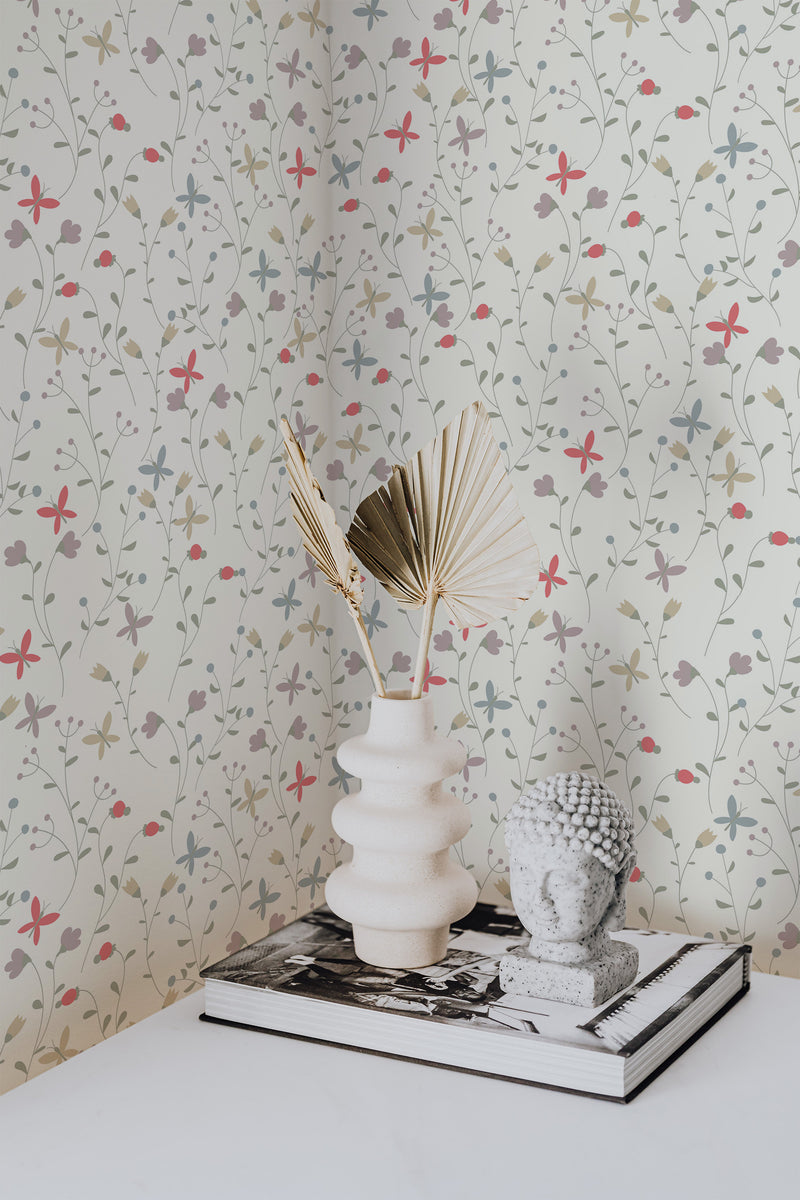 wallpaper for walls cottage core nursery pattern modern sophisticated vase statue home decor