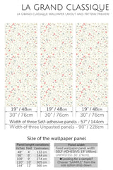 cottage core nursery peel and stick wallpaper specifiation