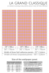pink and orange harlequin peel and stick wallpaper specifiation