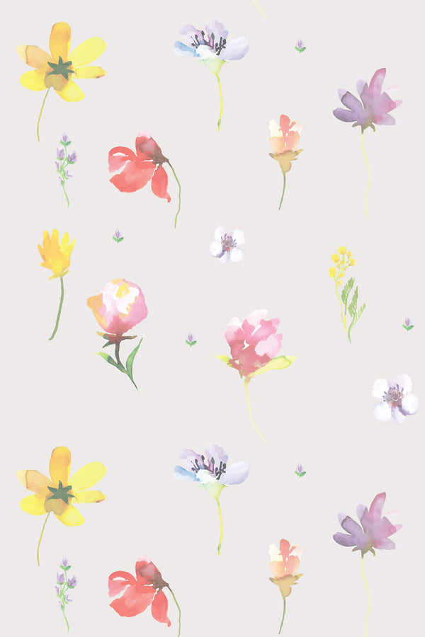colorful watercolor flowers wallpaper pattern repeat
