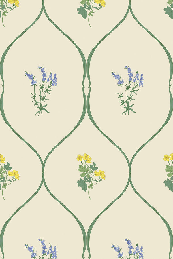 vintage summer meadow wallpaper pattern repeat
