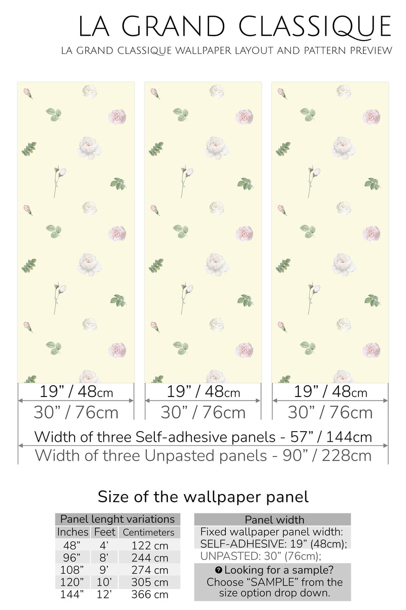 watercolor blossoms peel and stick wallpaper specifiation