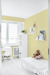 removable wallpaper sunflower tiles pattern kids room desk bed bookshelf toys